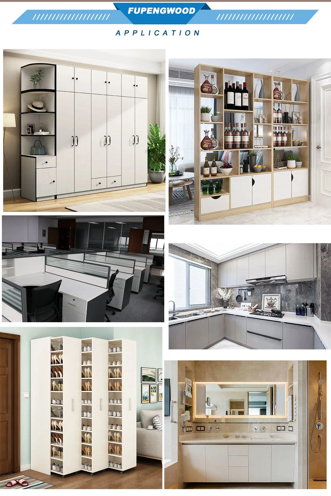 MDF with Melamine 10mm 18mm 35mm Thick Price 4X8X5mm 1 Side White Sublimationmelamine Faced