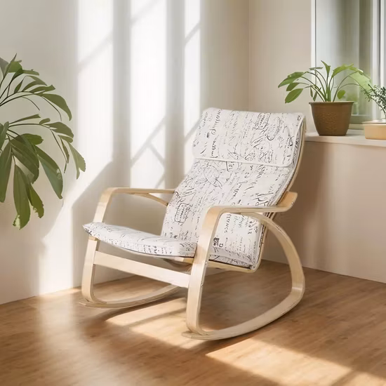 Mecedora de madera Comfort Bend estilo Modren